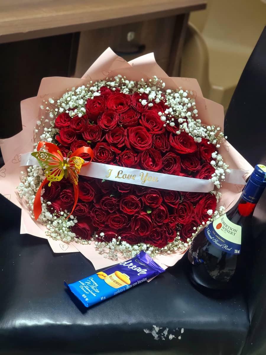 Elegance & Indulgence flower gift Hamper - Image 1