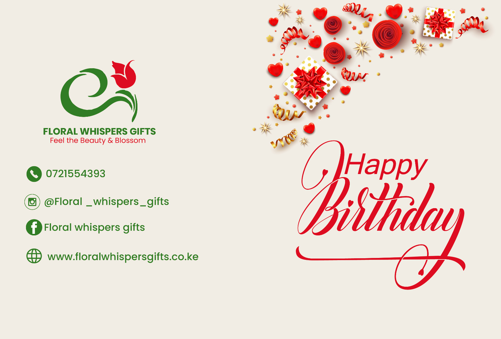 Happy Birthday Gift Card — gifts delivered in Nairobi by Floral Whispers Gifts