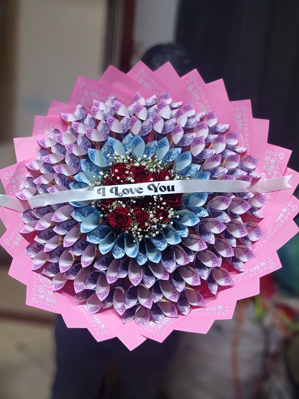Scarlet Passion Money bouquet — flowers delivered in Nairobi by Floral Whispers Gifts