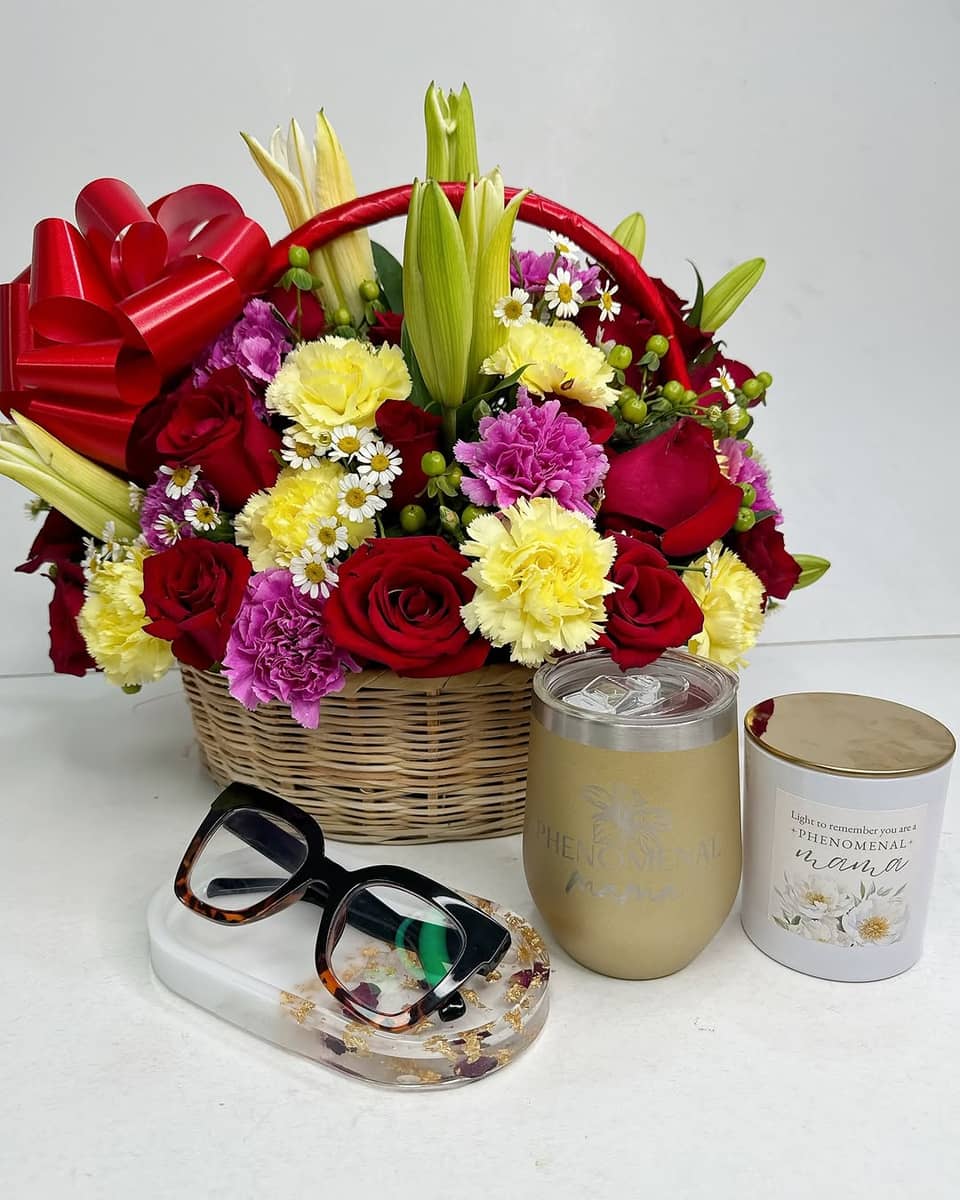 Golden Bloom Luxury Gift Basket — flowers delivered in Nairobi by Floral Whispers Gifts