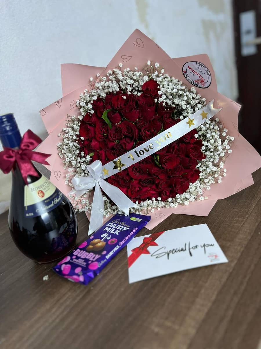 Deluxe Gift set — flowers delivered in Nairobi by Floral Whispers Gifts