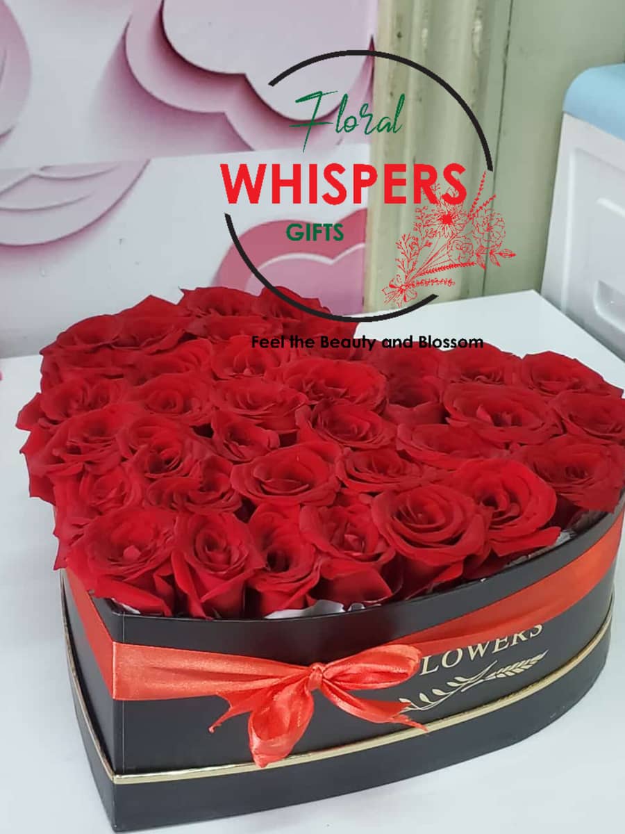Red Rose Heart box — flowers delivered in Nairobi by Floral Whispers Gifts